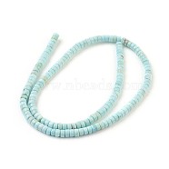 Natural Howlite Beads Strands, Dyed, Heishi Beads, Flat Round/Disc, Light Blue, 4x2~2.5mm, Hole: 0.8mm, about 159pcs/strand, 15.7 inch(40cm)(X-G-P398-F)