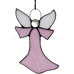 Angel Stained Acrylic Window Planel with Chain, for Suncatchers Window Home Hanging Ornaments, Thistle, 160x109mm(STGL-PW0001-24B)