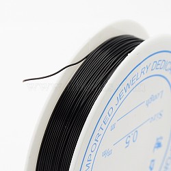 Copper Jewelry Wire, Nickel Free, Black, 24 Gauge, 0.5mm, about 8m/roll(CW0.5mm015)