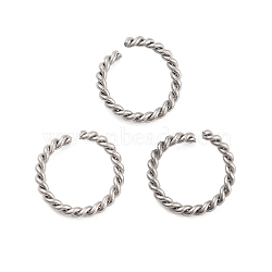 Tarnish Resistant 304 Stainless Steel Jump Rings, Open Jump Rings, Twisted, Stainless Steel Color, 12x1.5mm, Inner Diameter: 9mm(STAS-F191-11P-C)