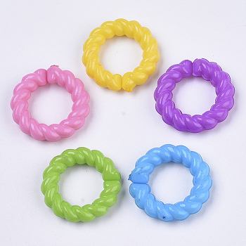 Opaque Acrylic Linking Rings, Round Ring, Mixed Color, 21x5mm, Inner Dameter: 12mm, about 580pcs/500g