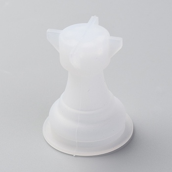 Chess Silicone Mold, Family Games Epoxy Resin Casting Molds, for DIY Kids Adult Table Game, Rook, White, 39x32mm, Inner Diameter: 22mm