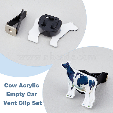 HOBBIESAY 2 Sets 2 Style Cow Acrylic Empty Car Vent Clip Set(FIND-HY0002-63)-3