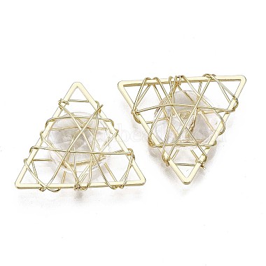 Light Gold Triangle Iron+Glass Pendants
