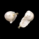 Brass & Pearl Micro Pave Cubic Zirconia Pendants(KK-H259-13A-G02)-2