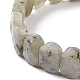 Bracelet extensible perlé ovale en labradorite naturelle(G-E010-01I)-3