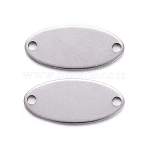 Tarnish Resistant 201 Stainless Steel Links connectors, Stamping Blank Tag, Oval, Stainless Steel Color, 16.5x7.5x0.7mm, Hole: 1.4mm(STAS-F221-33P)
