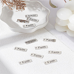 12Pcs Non-Tarnish 304 Stainless Steel Pendants, Inspirational Message Pendants, Rectangle with Word, Stainless Steel Color, 17x6x1mm, Hole: 1.5mm(STAS-LP0003-08P-02)