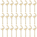 24Pcs Alloy Big Pendants, with ABS Imitation Pearl, Truncheon, Light Gold, 50.5x16.5x7mm, Hole: 2.2mm(FIND-SC0024-09)