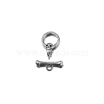 304 Stainless Steel Toggle Clasps, Integrated Casting Jewelry Connector Buckle Bracelet Necklace Accessories, DIY Handmade Jewelry Components, Stainless Steel Color, Skull, 22x14mm, Bar: 21x6mm(PW-WG419A3-01)