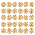 30Pcs 1-Hole Zinc Alloy Shank Buttons, with Rhinestone, Flat Round, Golden, 20x10.5mm, Hole: 2.1mm(BUTT-MA0001-14)