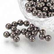 304 Stainless Steel Beads, Cadmium Free & Lead Free, Undrilled/No Hole Beads, Round, Gunmetal, 0.8mm, about 21000pcs/42g(X-STAS-R095-0.8mm-B)
