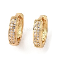 Rack Plating Brass Micro Pave Clear Cubic Zirconia Hoop Earrings for Women, Cadmium Free & Lead Free, Long-Lasting Plated, Real 18K Gold Plated, 13x4mm(EJEW-G394-08B-G)