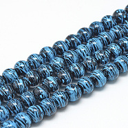 Drawbench Opaque Glass Beads Strands, Dyed, Round, Deep Sky Blue, 8~8.5mm, Hole: 1.5mm, about 105pcs/strand, 31.8 inch(80.7cm)(DGLA-S115-8mm-K77)