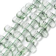 Transparent Glass Imitation Gemstone Beads Strands, Rectangle, Dark Sea Green, 17x12.5x7.5~8mm, Hole: 1.2mm, about 28pcs/strand, 13.78 inch(35cm)(GLAA-G105-01A)