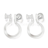 Resin Clip-on Earring Findings, Clear, 11x7x3mm(FIND-H046-12)