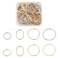 Alloy Open Back Bezel Pendants, For DIY UV Resin, Epoxy Resin, Pressed Flower Jewelry, Mixed Shapes, Stainless Steel Color, 48pcs/box(PALLOY-PJ0001-11)