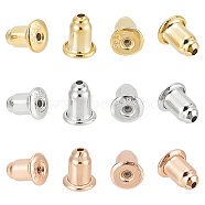 6 Pairs 3 Colors 925 Sterling Silver Bullet Ear Nuts, Mixed Color, 5x4mm, Hole: 0.5mm, 2 Pairs/color(STER-DR0001-02)