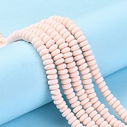 Handmade Polymer Clay Beads Strands, for DIY Jewelry Crafts Supplies, Flat Round, Bisque, 6~7x3mm, Hole: 1.5mm, about 113~116pcs/strand, 15.55 inch~16.14 inch(39.5~41cm)(X-CLAY-N008-008-13)