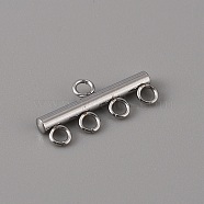 304 Stainless Steel Chandelier Component Links, 5 Loop Connector, Stainless Steel Color, 9x20x2.5mm, Hole: 2mm(STAS-WH0043-06C-P)