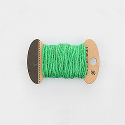 Jute Cord, Jute String, Jute Twine, 3 Ply, for Jewelry Making, Spring Green, 2mm, about 10.93 yards(10m)/board(OCOR-WH0016-06C)