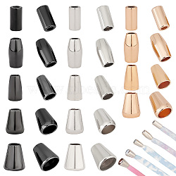 Elite 56pcs 14 style Zinc Alloy Cord Ends, End Caps, Cone & Bullet & Column, Mixed Color, 13~15.5x7~11.5mm, Hole: 3.5~5.7mm, Inner Diameter: 5~10mm, 4Pcs/style(FIND-PH0017-77)