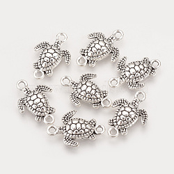 Tibetan Style Alloy Links connectors, Sea Turtle, Cadmium Free & Lead Free, Antique Silver, 21x14.5x4mm, Hole: 2mm(X-TIBE-Q075-47AS-LF)