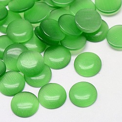 Cat Eye Cabochons, Half Round, Medium Sea Green, 18x3mm(CE-J002-18mm-02)