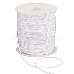 100 Yards Nylon Chinese Knot Cord, Round, White, 2mm(NWIR-WH0020-03A)