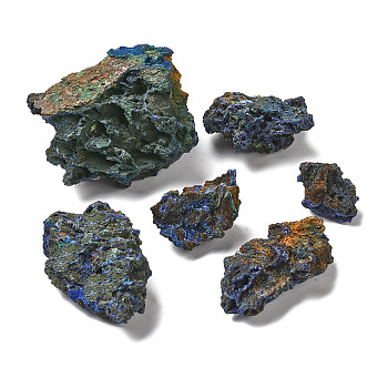 Rough Nuggets Natural Azurite Cluster, Mineral Specimen Home Decoration, 26~56x18~48x17~38mm, 25pcs/1000g