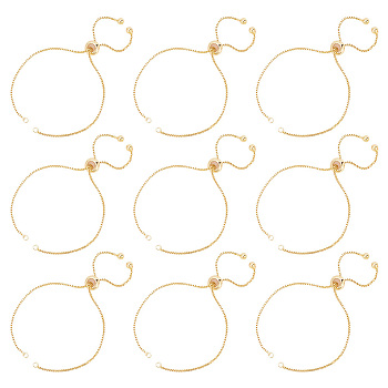 12Pcs Rack Plating Brass Chain Link Bracelet Making, Long-Lasting Plated, Slider Bracelets Making, Real 18K Gold Plated, Single Chain Length: about 115~120mm