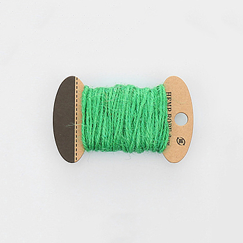 Jute Cord, Jute String, Jute Twine, 3 Ply, for Jewelry Making, Spring Green, 2mm, about 10.93 yards(10m)/board