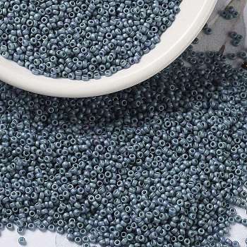 MIYUKI Round Rocailles Beads, Japanese Seed Beads, 15/0, (RR2030) Matte Metallic Steel Blue Luster, 1.5mm, Hole: 0.7mm, about 5555pcs/10g