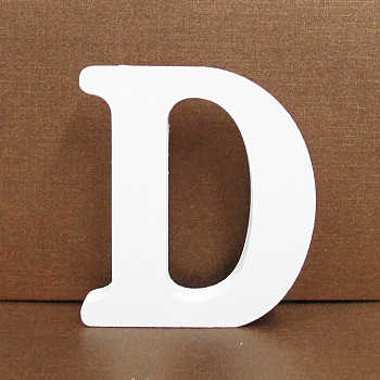 Letter Wooden Ornaments, for Home Wedding Decoration Shooting Props, Letter.D, 100x100x15mm
