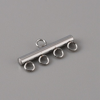 304 Stainless Steel Chandelier Component Links, 5 Loop Connector, Stainless Steel Color, 9x20x2.5mm, Hole: 2mm