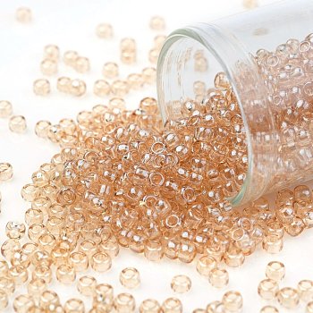 TOHO Round Seed Beads, Japanese Seed Beads, (629) Pale Honey Luster, 8/0, 3mm, Hole: 1mm, about 222pcs/bottle, 10g/bottle