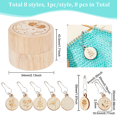 Wooden with Alloy Locking Stitch Marker(TOOL-WH0155-32)-2