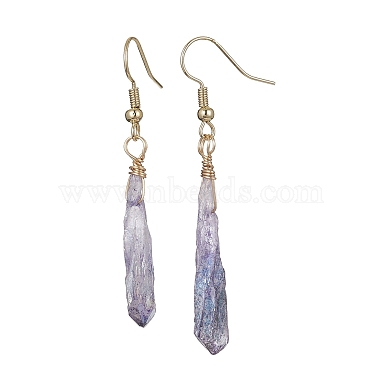 Dyed Natural Quartz Crystal Dangle Earrings(EJEW-JE05487)-4