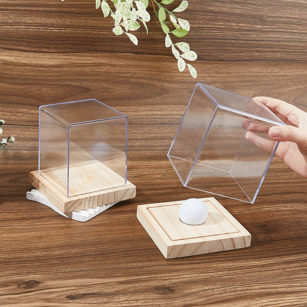 Acrylic Baseball Display Cases with Wooden Base(ODIS-WH0081-16)-3