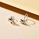 925 Sterling Silver Cute Cat Stud Earrings Half Huggie Hoop Earrings Zircon Stud Earrings Lovely Animal Ear Jewelry Gift for Women(JE1069A)-3