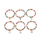 Ensemble de bracelets extensibles en perles synthétiques turquoise (teint) et acrylique de style 6pcs 6(BJEW-JB08627)-1
