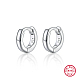 Rhodium Plated Platinum 925 Sterling Silver Hoop Earrings(DU0168-5)-1