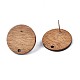 Walnut Wood Stud Earring Findings(MAK-N033-008B)-1