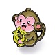 Monkey with Banana Enamel Pin(JEWB-O005-M10)-1