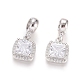 Brass Micro Pave Clear Cubic Zirconia European Dangle Charms(OPDL-L016-13P)-1