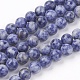 Brins de perles de jaspe de tache bleue naturelle(G-R193-15-6mm)-2