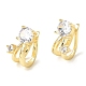 Brass Micro Pave Cubic Zirconia Cuff Earrings(CU-CBAE7DF-36G)-4