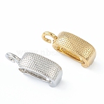 Brass Enhancer Shortener Bails, Hinged Pendant Bails, Long-Lasting Plated, Mixed Color, 20x10x6mm, Hole: 3mm, Inner Diameter: 12x7mm(KK-B030-16)