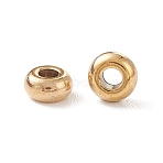 Ion Plating(IP) 304 Stainless Steel Beads, Disc/Flat Round, Real 18K Gold Plated, 4x2mm, Hole: 1.5mm(A-STAS-N090-JA722-4)