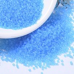MIYUKI Delica Beads, Cylinder, Japanese Seed Beads, 11/0, (DB1269) Matte Transparent Ocean Blue, 1.3x1.6mm, Hole: 0.8mm, about 10000pcs/bag, 50g/bag(SEED-X0054-DB1269)